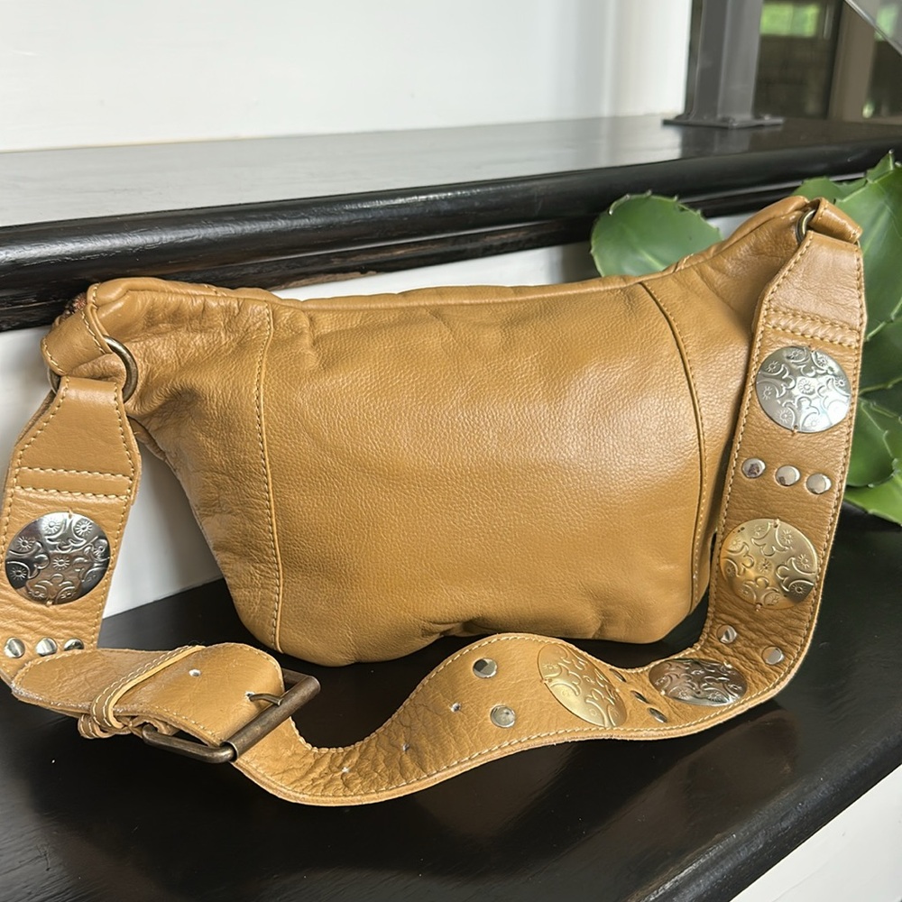 Free People Tan Leather Crossbody Belt Bag with Studded Strap - Picture 13 of 14
